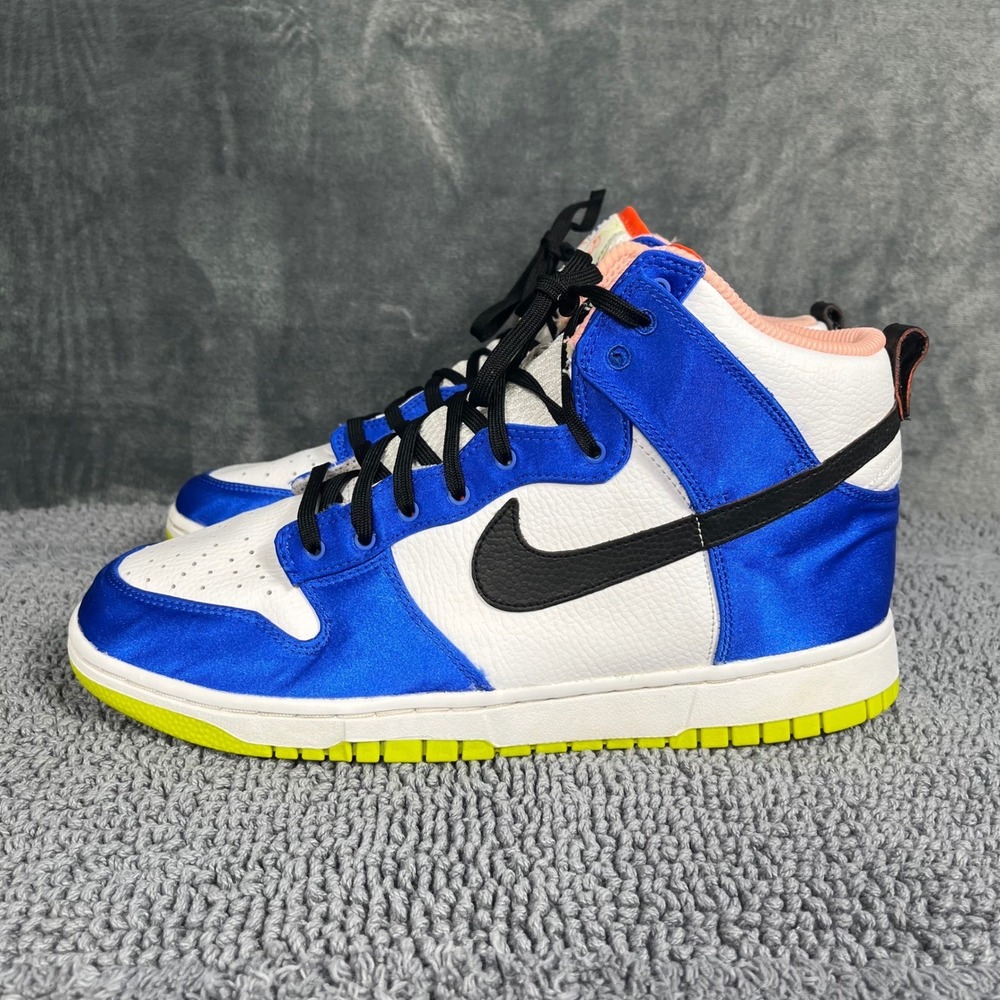Nike Dunk High Game Royal White Electric Algae Blue Satin DV2181-400 Womens 11
